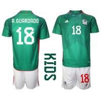 Camisa de Futebol México Andres Guardado #18 Equipamento Principal Infantil Mundo 2022 Manga Curta (+ Calças curtas)
